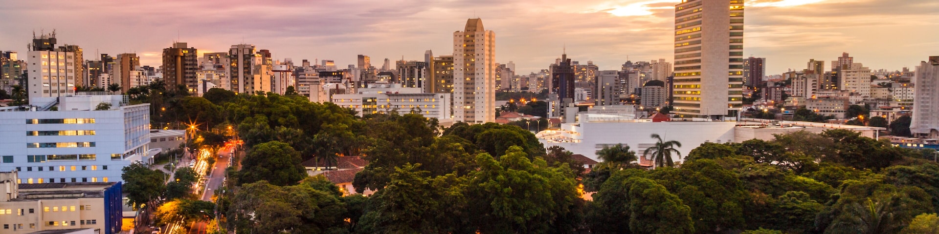 Sunset view of Belo Horizonte, Minas Gerais, Brazil.