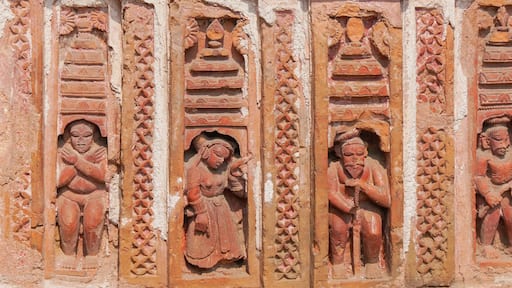 Terracotta art works on the temple walls of Lalji temple of Kalna, West Bengal, India - It is one of oldest temples of lord Krishna (a Hindu Gd) .