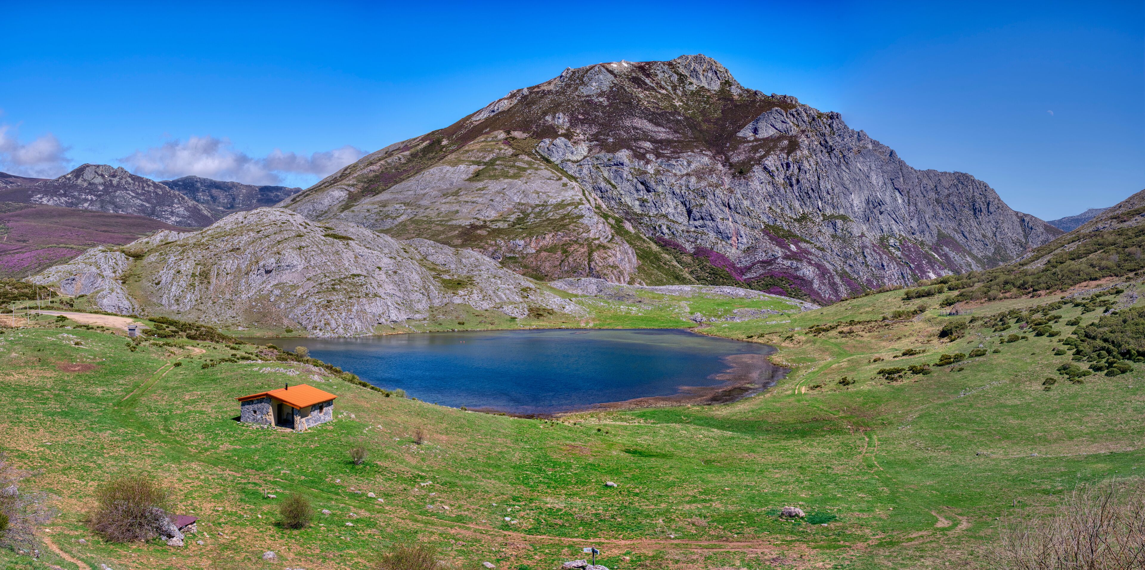 View of Lake Isoba in spring in Puerto de San Isidro. Castilla y Leon, Spain.