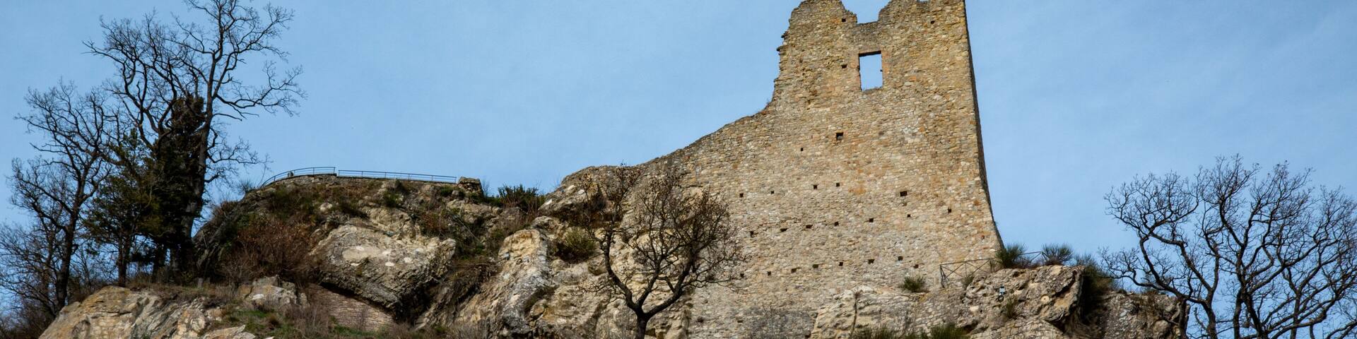 park of canossa and rossena hill of reggio emilia with castles and historical centers built by matilde di canossa