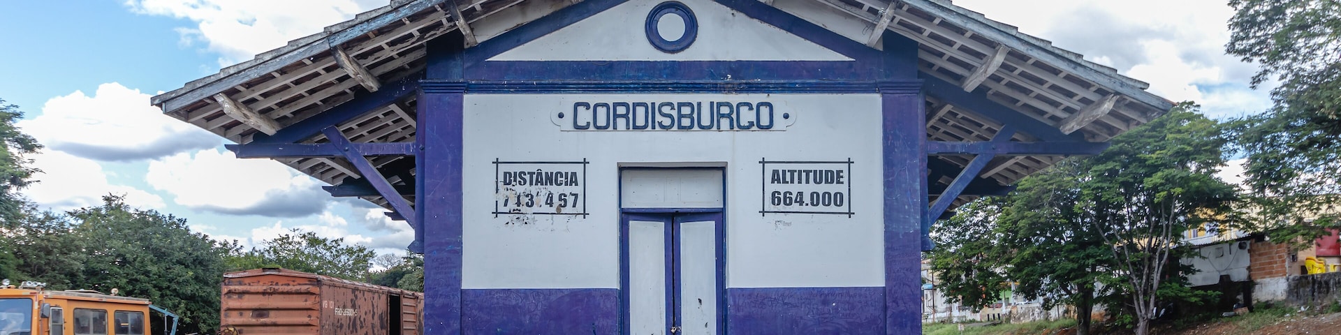 old railway station in the city of Cordisburgo, State of Minas Gerais, Brazil