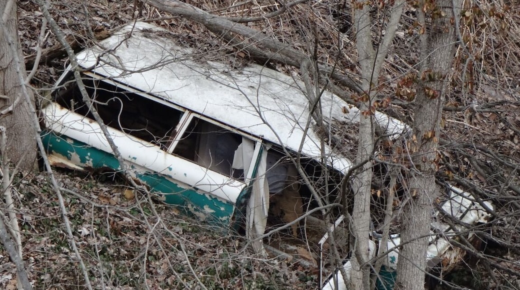 It wouldn't be hiking in Ohio without the occasional abandoned vehicle rusting away in the woods.
Hellbender Preserve is 15 acre preserve with a 1 mile loop trail along the Jelloway Creek. It can be accessed from the Kokosing Gap muilti-purpose trail.