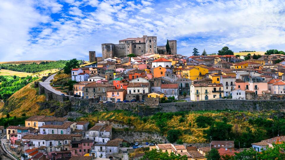 Italy travel and unique places. Scenic Medieval village (borgo) in Basilicata - Melfi with impressive castle