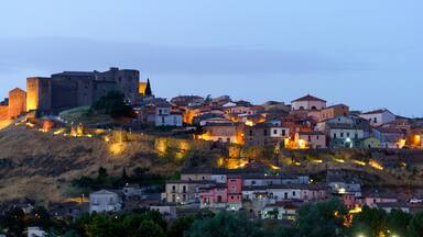 VIew of Melfi, Basilicata, by night