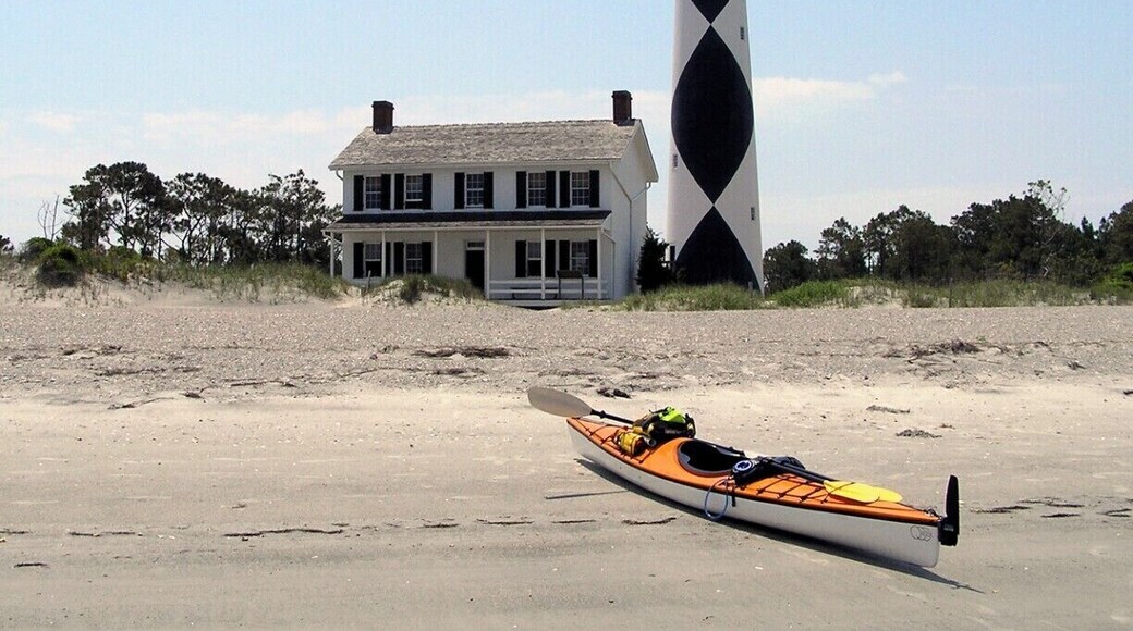 The Cape Lookout Lighthouse, off the coast of North Carolina, and only accessible by boat. I chose to kayak there on a beautiful day, departing from Harker's Island for the 3-4 mile journey.