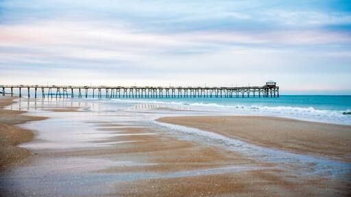 Sunrise at the Atlantic Beach Pier on Emerald Isle