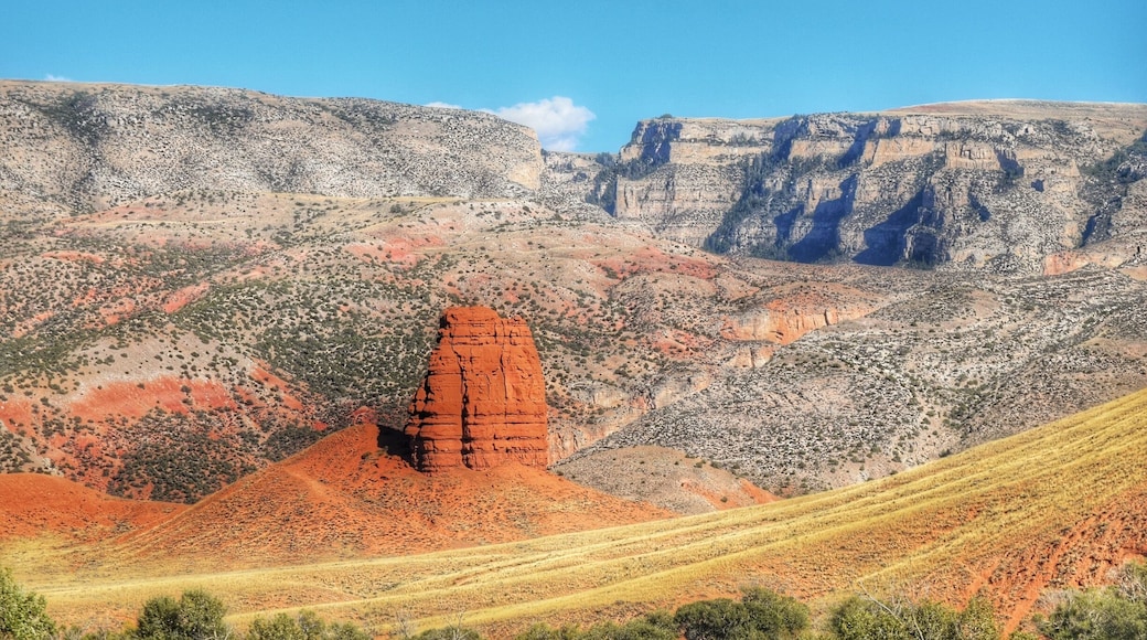 Beautiful outcropping near Shell WY. The fall colors are reflected in the land, not just the trees. #colorful