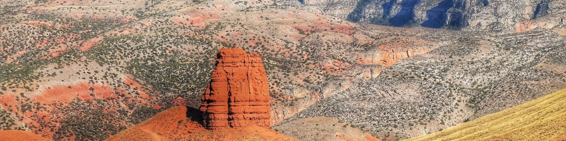 Beautiful outcropping near Shell WY. The fall colors are reflected in the land, not just the trees. #colorful