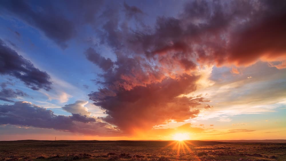 Sunset sky in Thunder Basin National Grassland, Wyoming