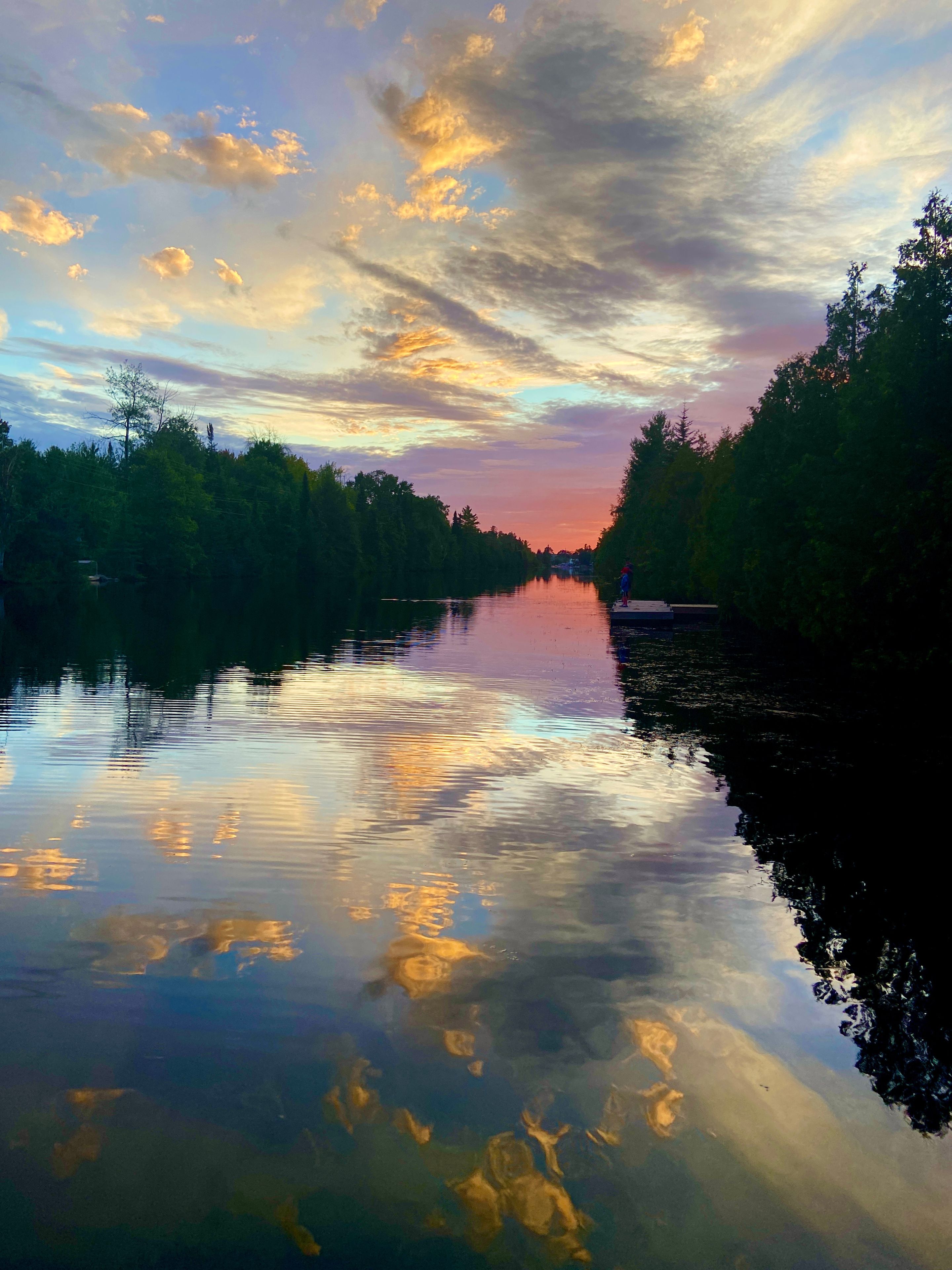 Sunset on the Trent Severn Canal in Kawathas Ontari