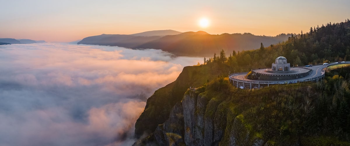 Sunrise at Crown Point in the Columbia River Gorge
