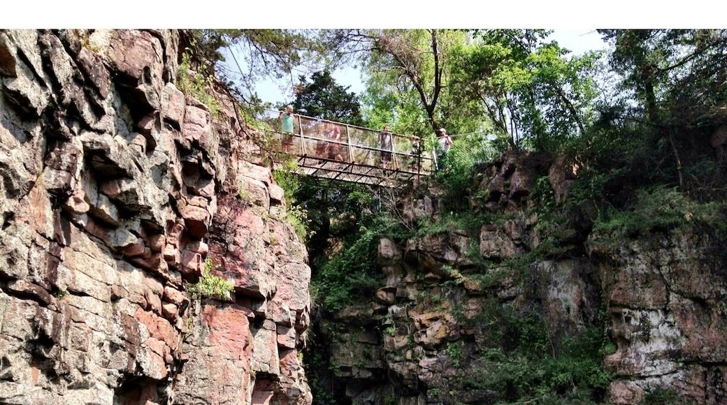 The bridge marks the place where infamous outlaw Jesse James jumped this canyon with his horse. #america #explore #travel #jessejames #southdakota