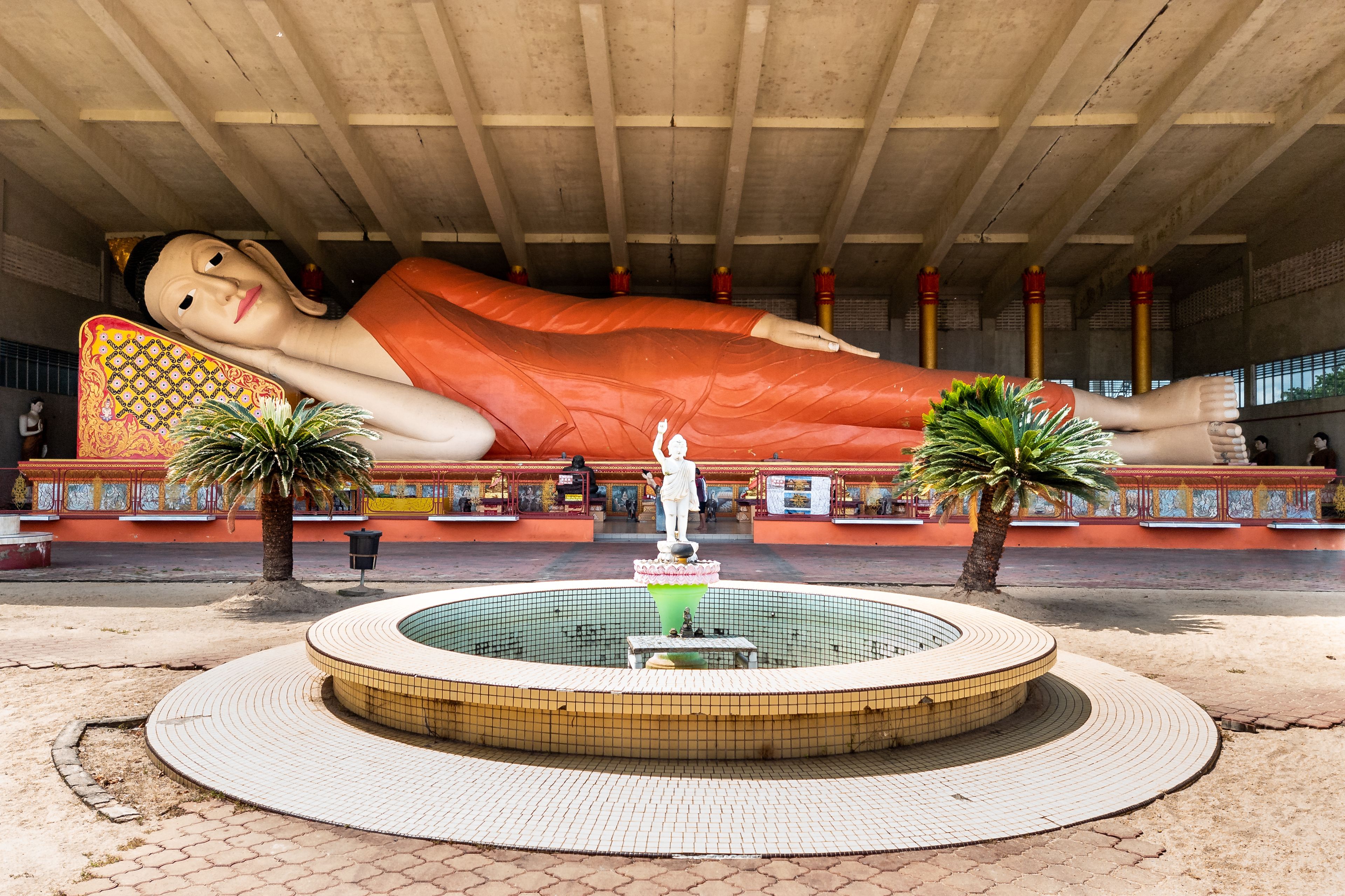 Wat Phothivihan in Tumpat Kelantan has the largest Reclining or Sleeping Buddha in Malaysia