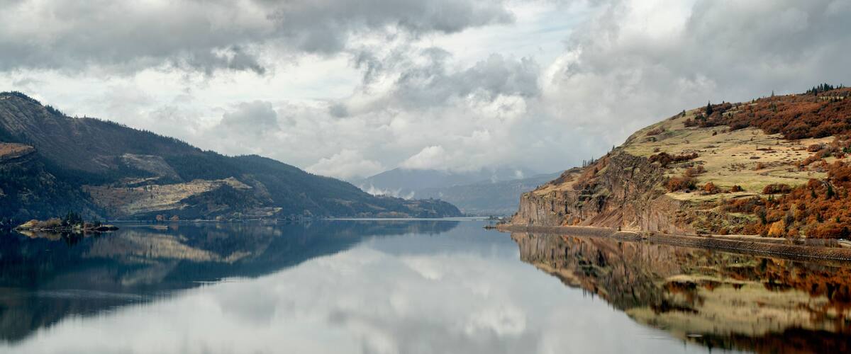 The Bingen Gap on the Columbia River at Mosier, Oregon, Taken in Autumn