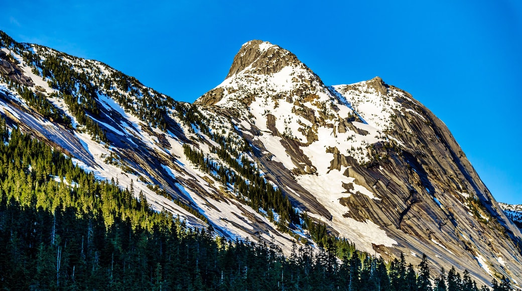 The Granite Peak of Yak Mountain in the Cascade Mountain Range near the Coquihalla Summit seen from the Coquihalla Highway in British Columbia, Canada