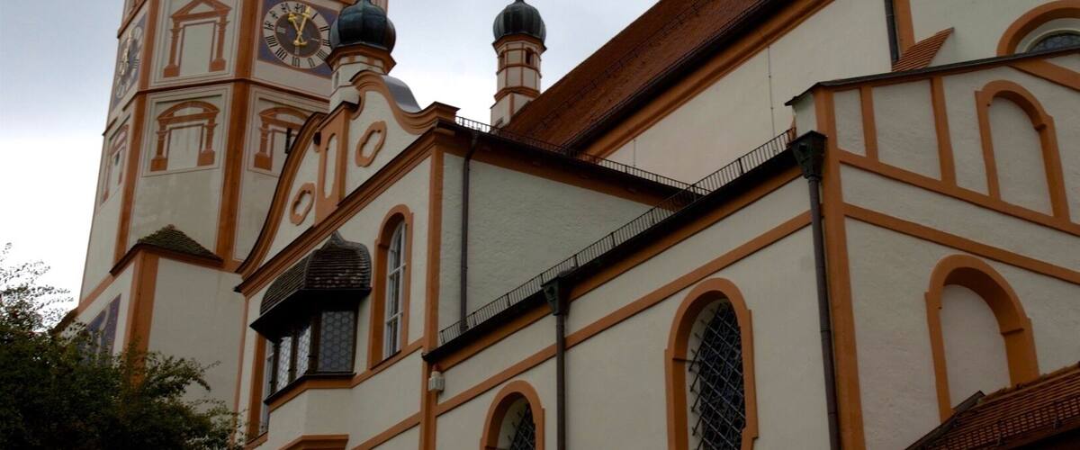 The Benedictine priory and erstwhile abbey of Andechs is a place of pilgrimage on a hill east of the Ammersee in the Landkreis of Starnberg (Upper Bavaria) in Germany, in the municipality Andechs. Andechs Abbey is famed for its flamboyant Baroque church and its brewery, Klosterbrauerei Andechs.. Composer Carl Orff is buried in the church.