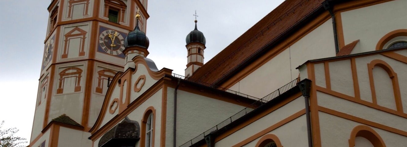 The Benedictine priory and erstwhile abbey of Andechs is a place of pilgrimage on a hill east of the Ammersee in the Landkreis of Starnberg (Upper Bavaria) in Germany, in the municipality Andechs. Andechs Abbey is famed for its flamboyant Baroque church and its brewery, Klosterbrauerei Andechs.. Composer Carl Orff is buried in the church.