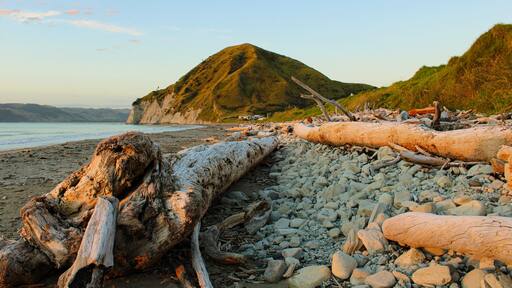 Taylors Bay, Mahia Beach, Mokotahi Hill, Sunset, New Zealand