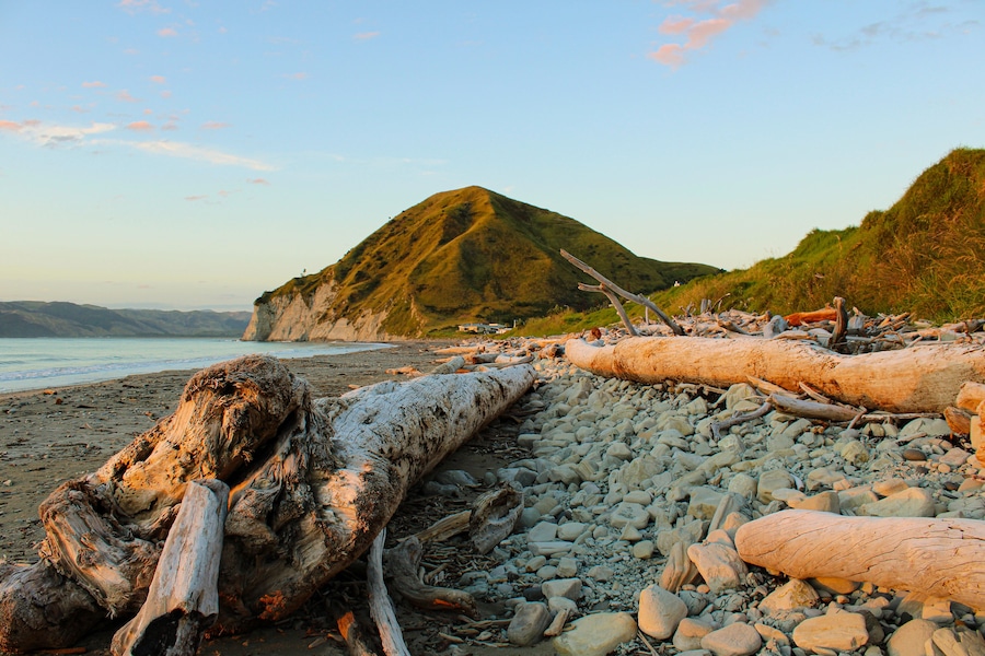 Taylors Bay, Mahia Beach, Mokotahi Hill, Sunset, New Zealand