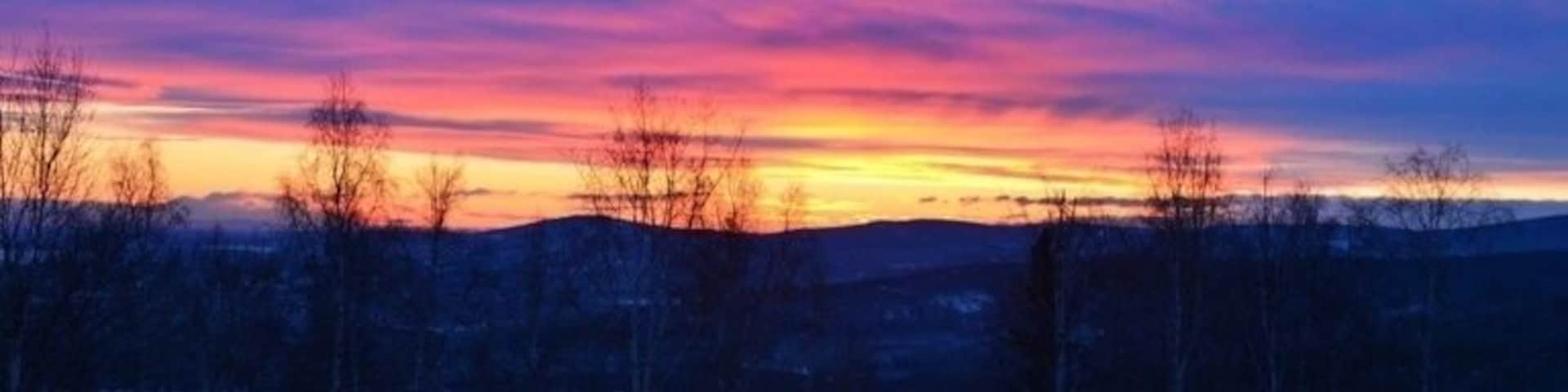 Beautiful sunset from the Denali Heights overlook. What a view!