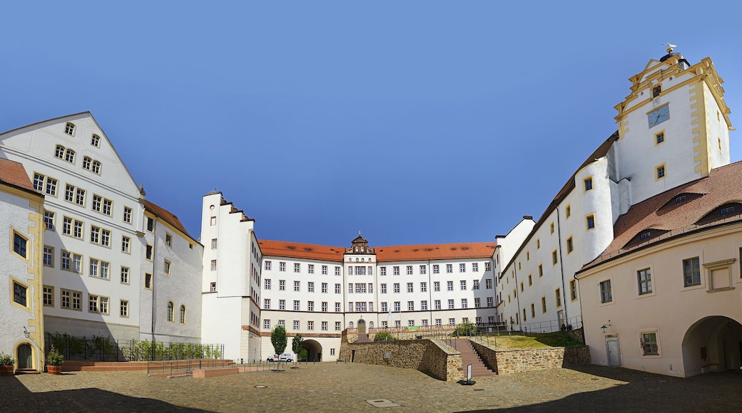 Colditz Castle, castle courtyard. The famous World War II prison, Saxony, East Germany