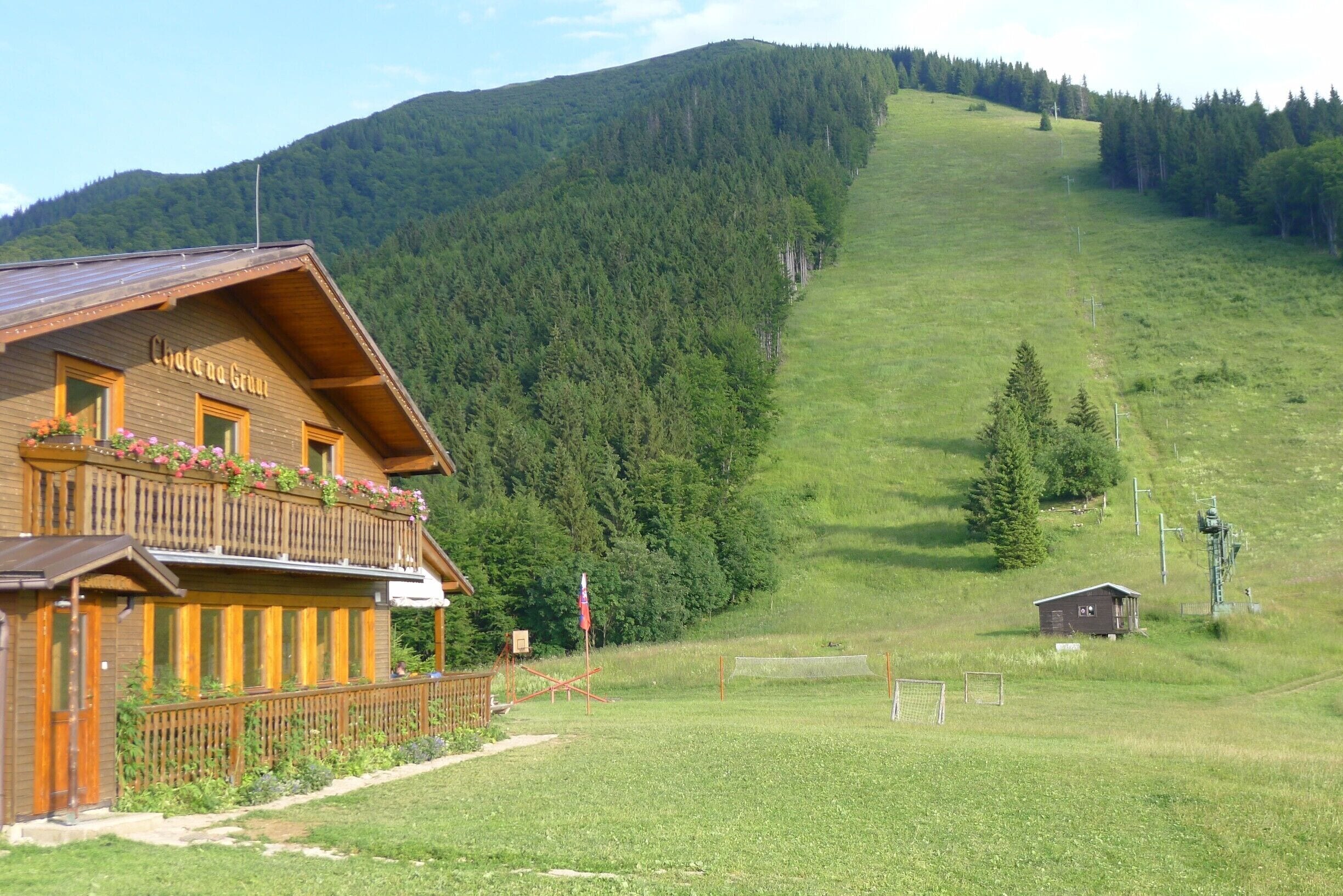 Chata na Gruni is a beautiful mountain chalet beneath the ridges of Vratna Dolina in the Mala Fatra Mountains of Slovakia. Just below Velky Krivan, the highest peak in the range, the chalet is open year round offering traditional Slovak mountain cuisine and ideal for a stop during a summer hike or to stay during a winter ski trip.