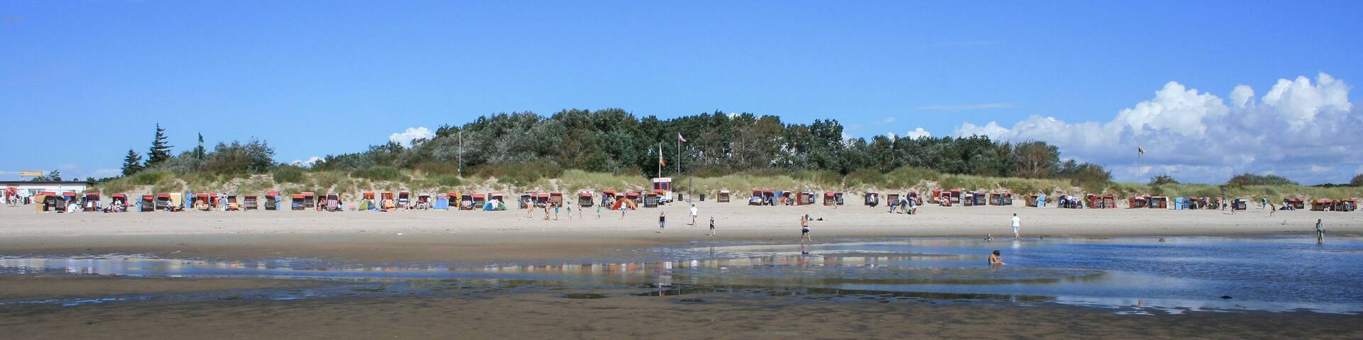 Beach life at North Sea beach near Nieblum on the German North Frisian island of Foehr (Föhr)
