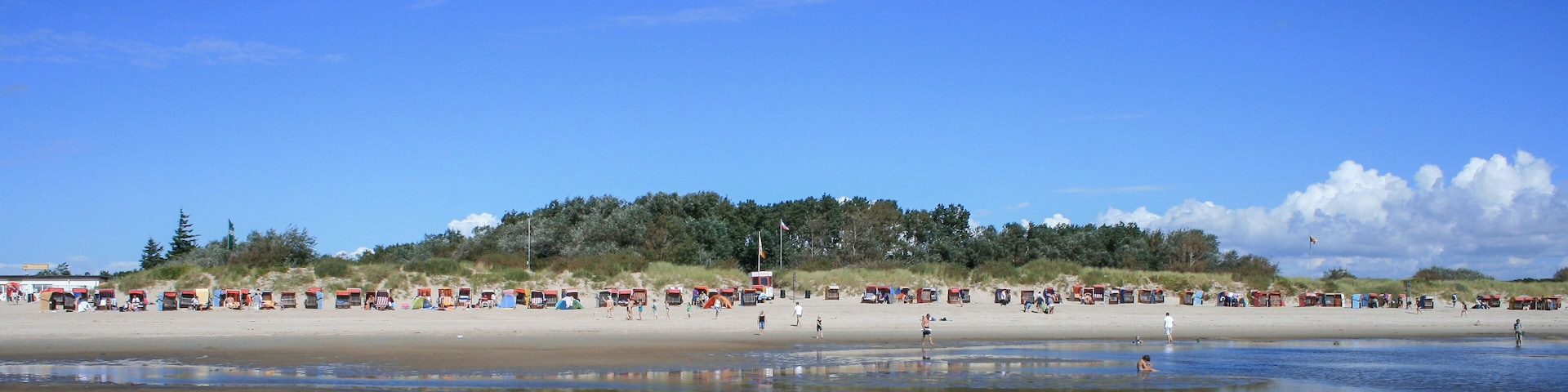 Beach life at North Sea beach near Nieblum on the German North Frisian island of Foehr (Föhr)