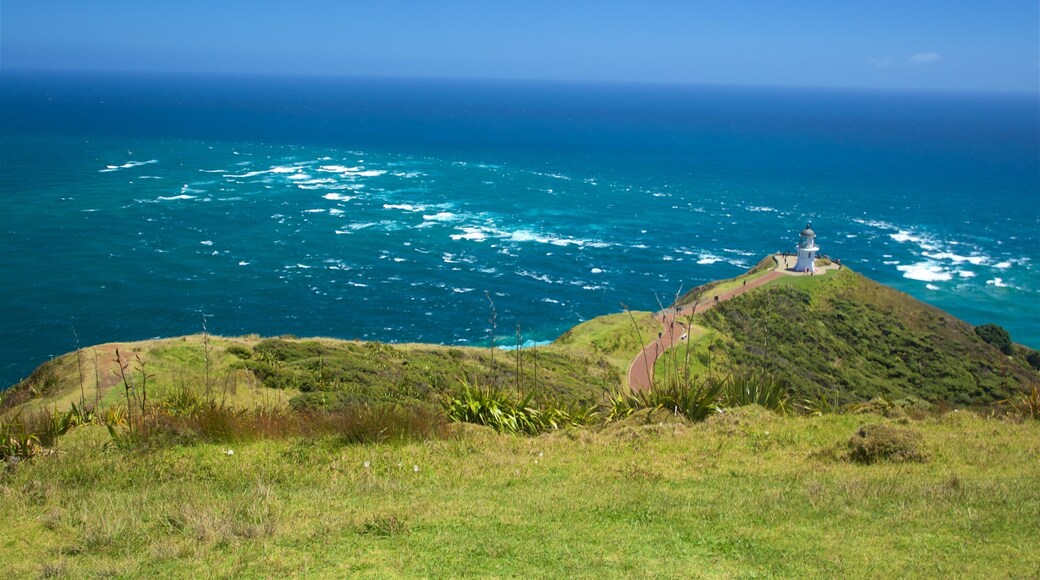 Cape Reinga featuring a lighthouse, views and general coastal views