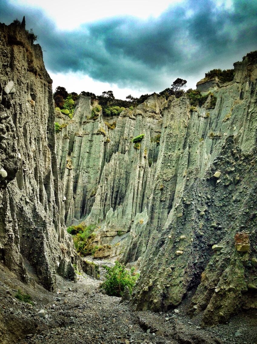 The Lord of the Rings movies were all shot in New Zealand, and if you're a fan, you can visit many of the filming locations. Here are the Pinnacles, a park near Cape Palliser on the bottom coast of the North Island, used for the Paths of the Dead in the final film 