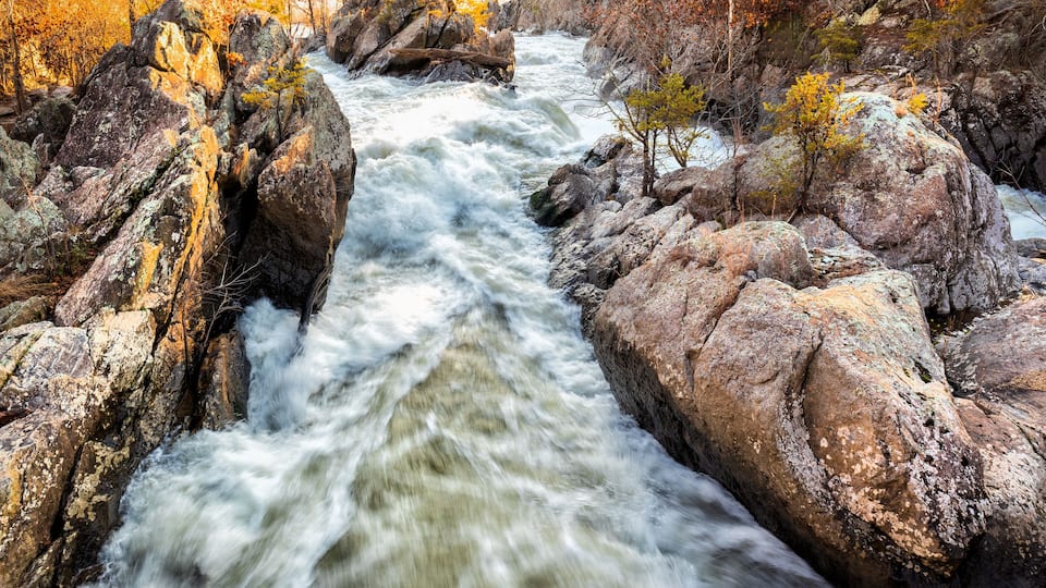 Autumn Scene at Great Falls in Maryland