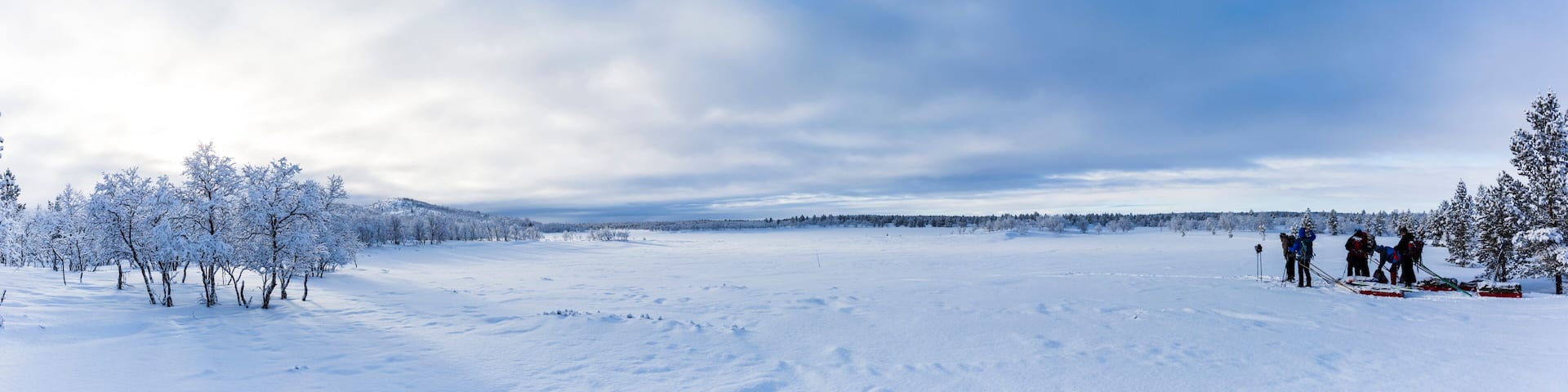 Winter landscape in Nuorgam, Lapland, Finland