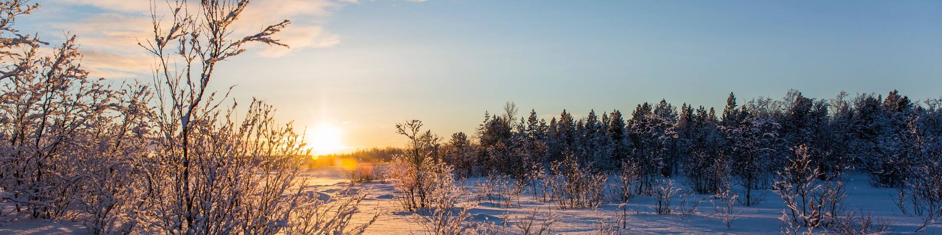 Winter sunset in Nuorgam, Lapland, Finland