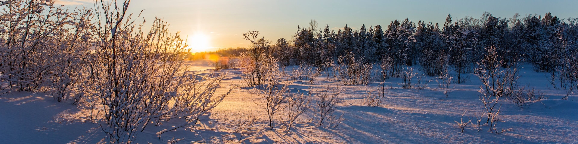 Winter sunset in Nuorgam, Lapland, Finland