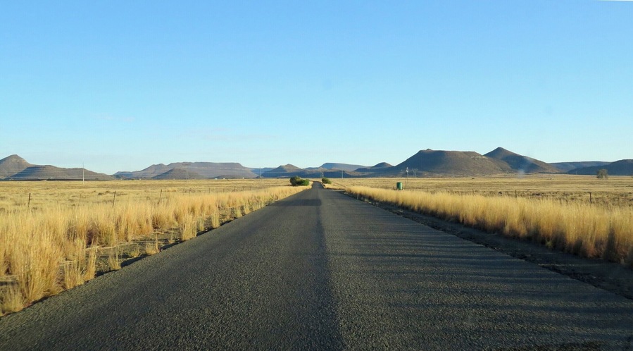 Photo taken through car window,, early morning