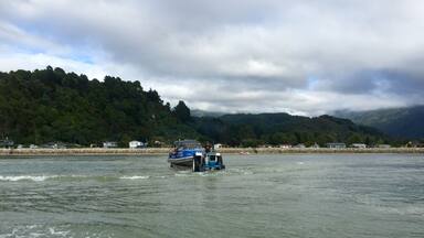 Here is the aqua taxi that takes you into the park... And the tractor physically goes into the water too to drop the boat off - crazy!!