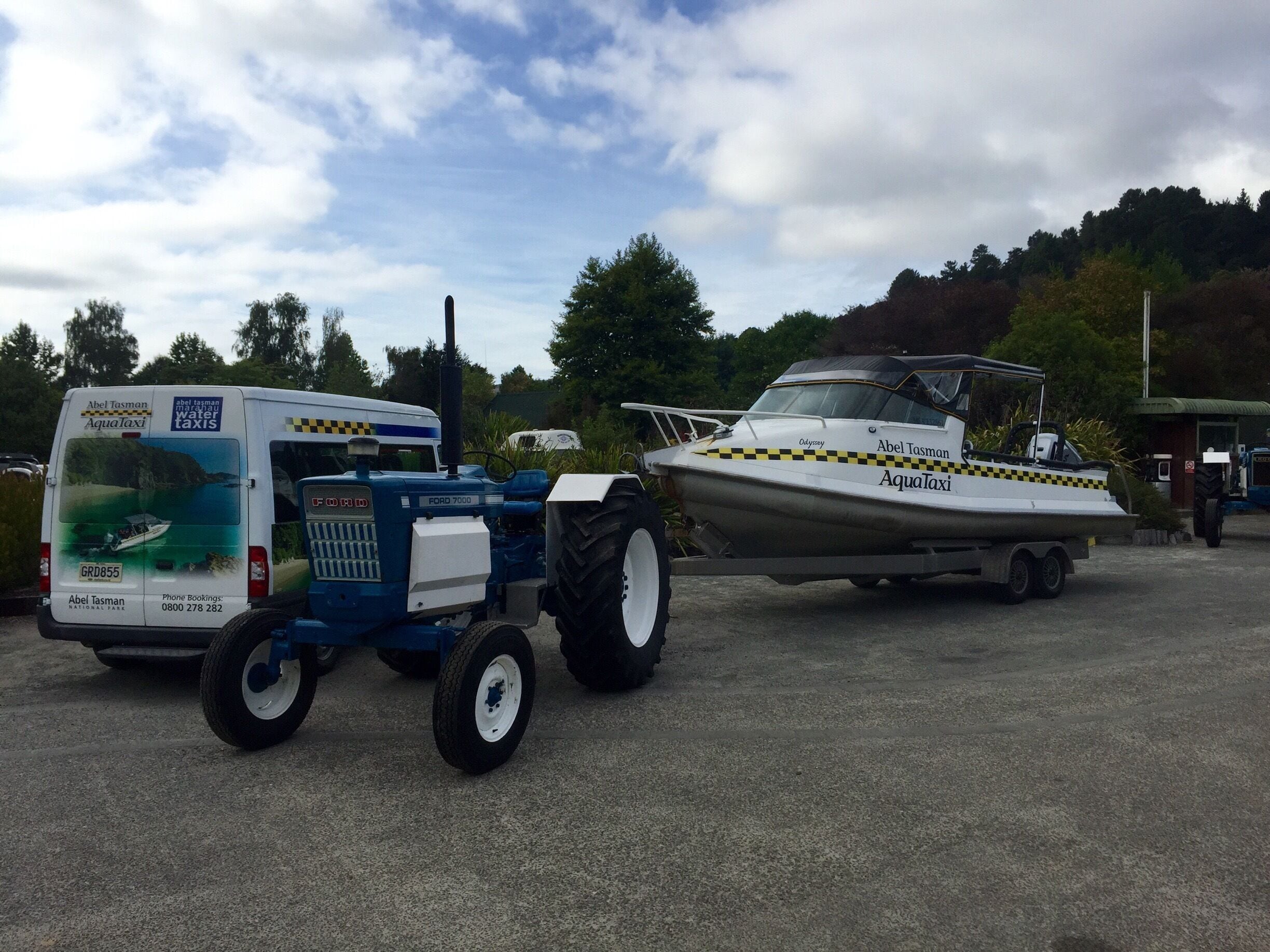 Here is the aqua taxi that takes you into the park... And the tractor physically goes into the water too to drop the boat off - crazy!!