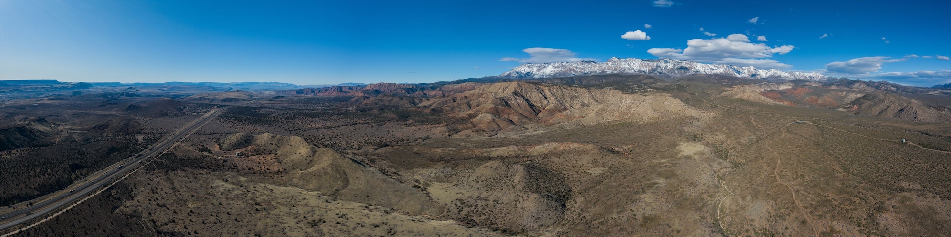 Vue aérienne panoramique de la région de Toquerville, Utah
