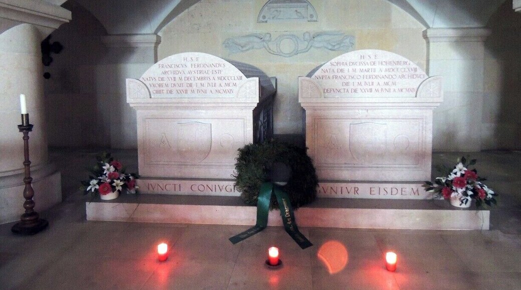 The tombs of Archduke Franz Ferdinand and Duchess Sophie Hohenberg are part of a small chapel in the basement level of Austria's Artstetten Castle. History buffs may recall the assassination of the Archduke and his wife Sophie in 1914 during a visit to Serejavo. The assassination, often referred to as "the shot heard round the world," precipitated the Great War, now referred to as World War I. Check out the link included for pictures and more info of this must see visit to Artstetten Castle. http://www.aplacecalledroam.com/home/artstetton-castle-lower-austria-top-ten-photos.