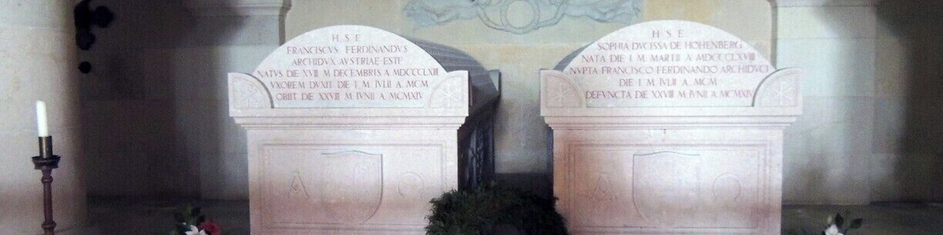 The tombs of Archduke Franz Ferdinand and Duchess Sophie Hohenberg are part of a small chapel in the basement level of Austria's Artstetten Castle.  History buffs may recall the assassination of the Archduke and his wife Sophie in 1914 during a visit to Serejavo.  The assassination, often referred to as "the shot heard round the world," precipitated the Great War, now referred to as World War I.  Check out the link included for pictures and more info of this must see visit to Artstetten Castle. http://www.aplacecalledroam.com/home/artstetton-castle-lower-austria-top-ten-photos.