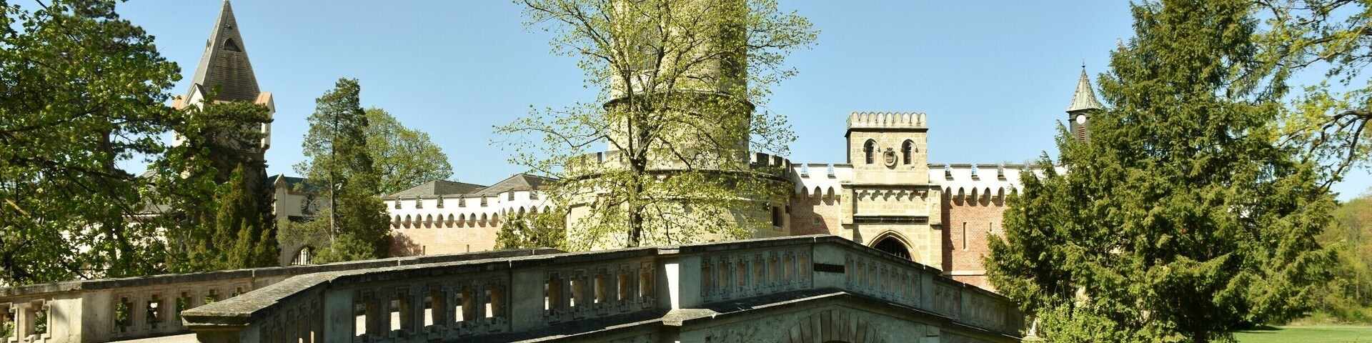 Laxenburg castles are imperial palaces and castles outside Vienna, in the town of Laxenburg, Lower Austria. The castles became a Habsburg possession in 1333 and formerly served as a summer retreat, along with Schönbrunn palace, for the imperial Habsburg dynasty. Blauer Hof Palace was the birthplace of some members of the royal family, including Crown Prince Rudolf. Another castle nearby is named Franzensburg castle.