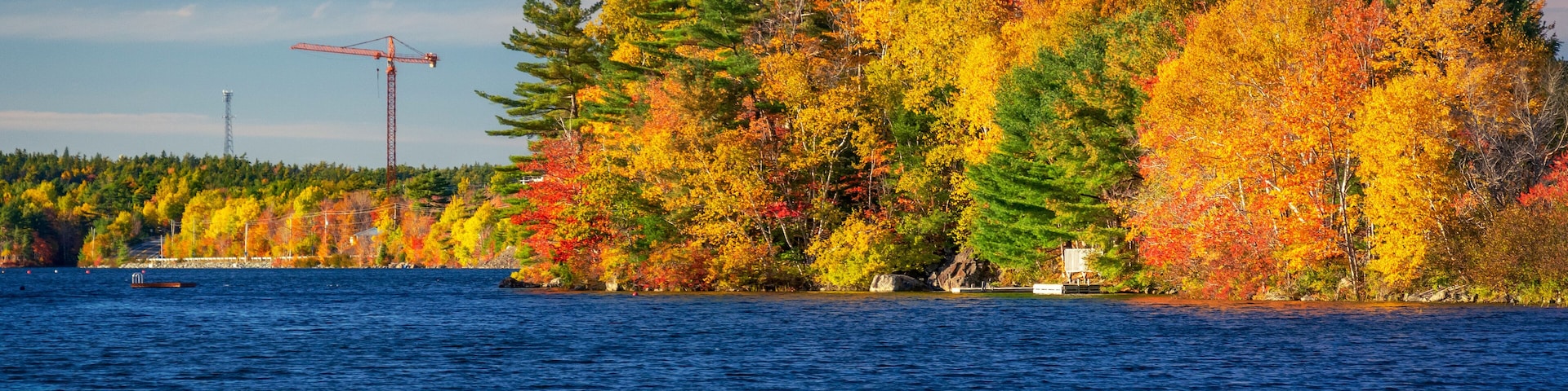 Autumn Colors in Kearney Lake - Kearney Lake, Nova Scotia, Canada - October 21, 2018. Autumn colors have finally arrived in Kearney Lake.