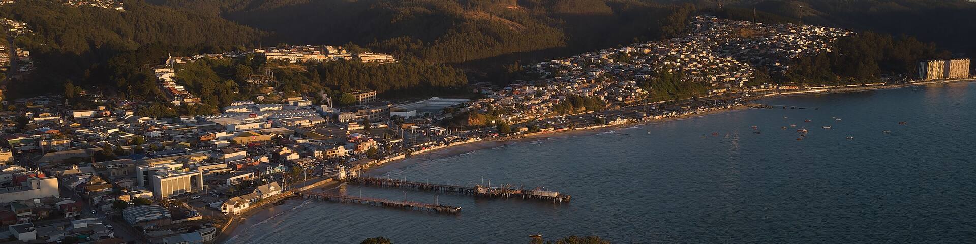 The beautiful beach of Tome ,Region de Biobio , Chile