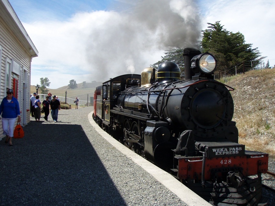 Book a ticket on a vintage steam train with Weka Pass Railways and travel through the Canterbury Plains in style.