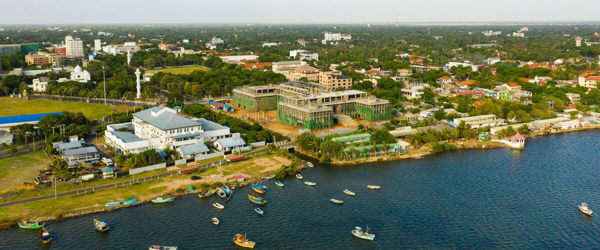 Top view of Jaffna is the northernmost city in the tropical island of Sri Lanka .