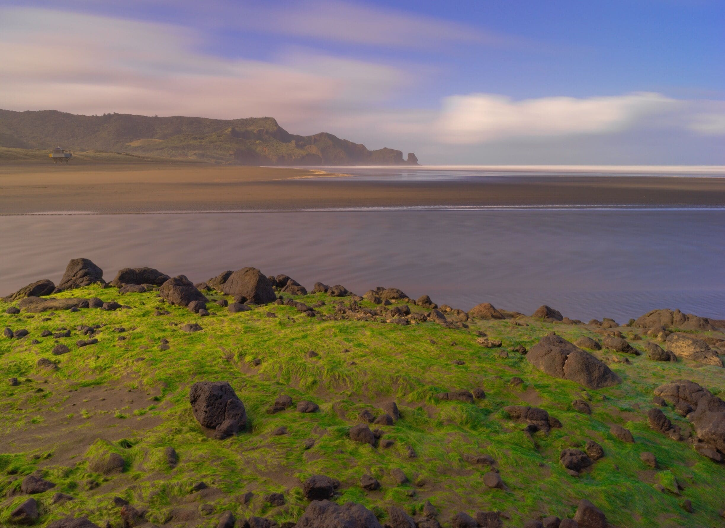 Any visit to Auckland should include a visit to Bethells Beach. This pic is different because green is not a colour normally associated with the black sand beaches of Auckland's west coast. A lot to see at Bethells, the Te Henga walkway (best walk in Auckland), Lake Wainamu including the biggest sand dune I have ever seen.