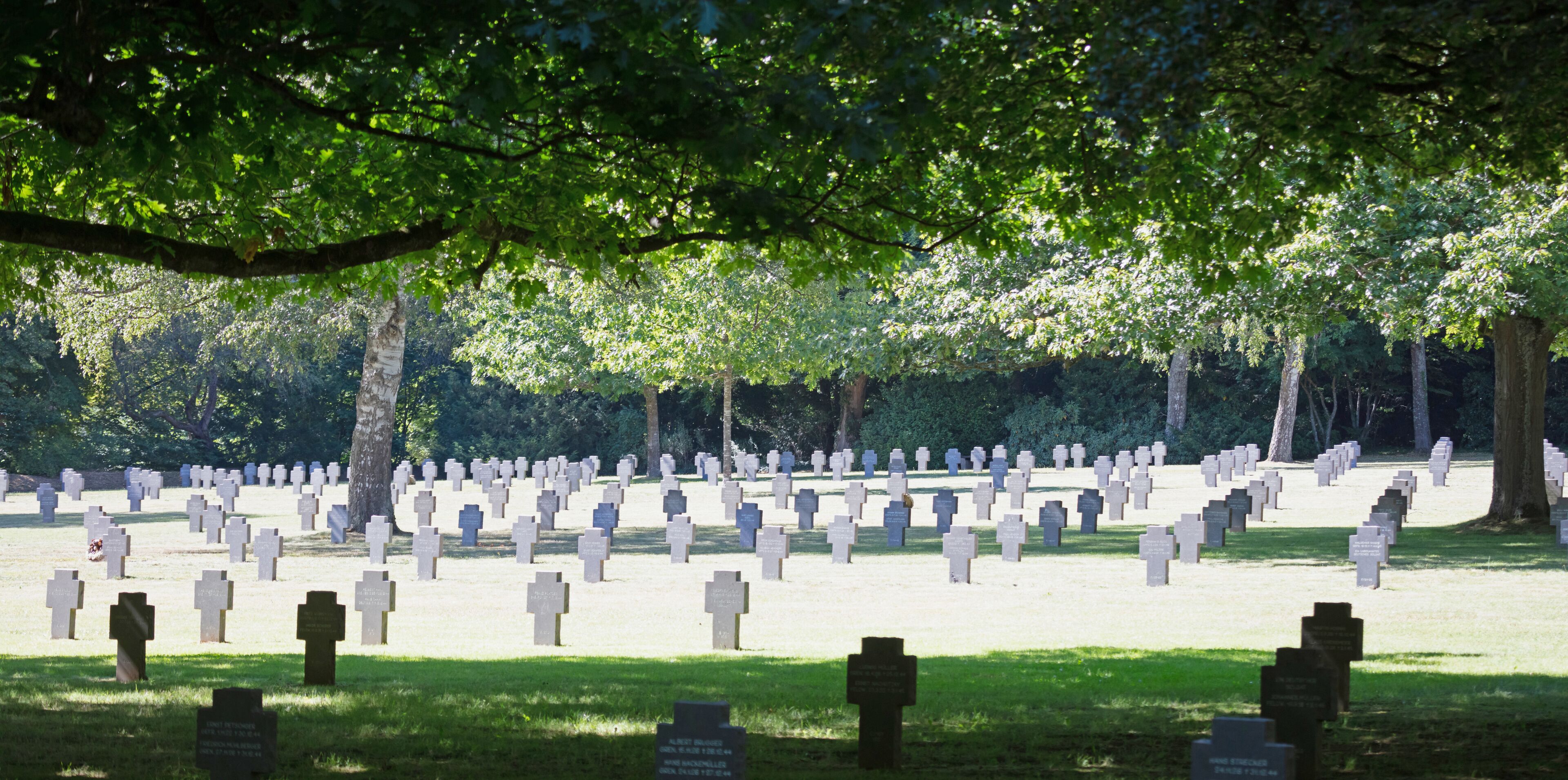 Luxembourg, Luxembourg on July 21, 2020; Graves in the Sandweiler German war Cemetery in Luxembourg