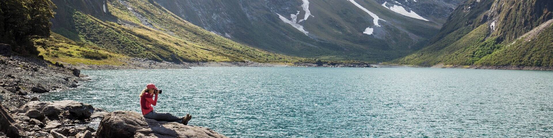 Lake Marian is one of my favorite day hikes in Fiordland. It's a bit of a slog for a few hours but the views at the top are worth it!