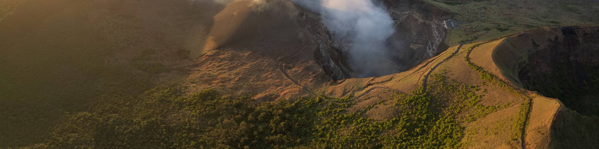 Sunset over Masaya volcano national park
