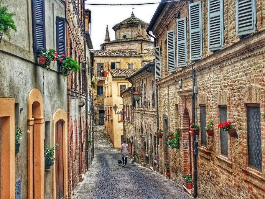 Very nice typically town in the marks, only few tourists in September
